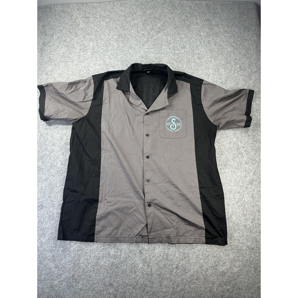 Hilton Bowling Shirt Mens XL Black Gray Short Sleeve Shine And Dandy Sugarlands